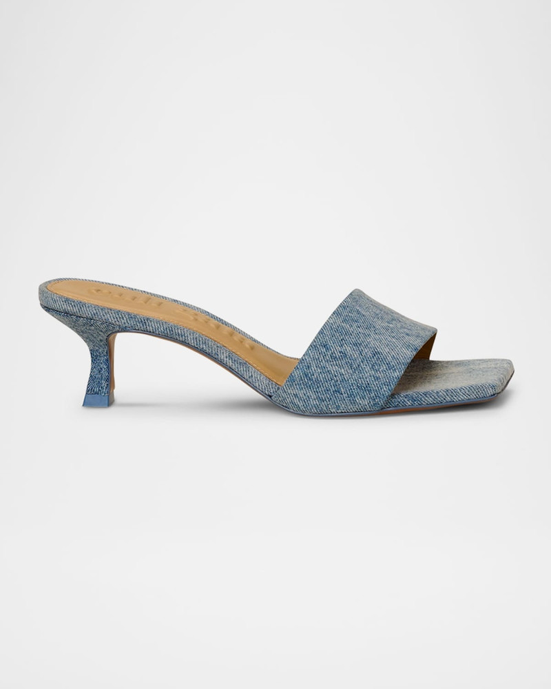 Cult Gaia Ada Denim Slide Sandals outlook
