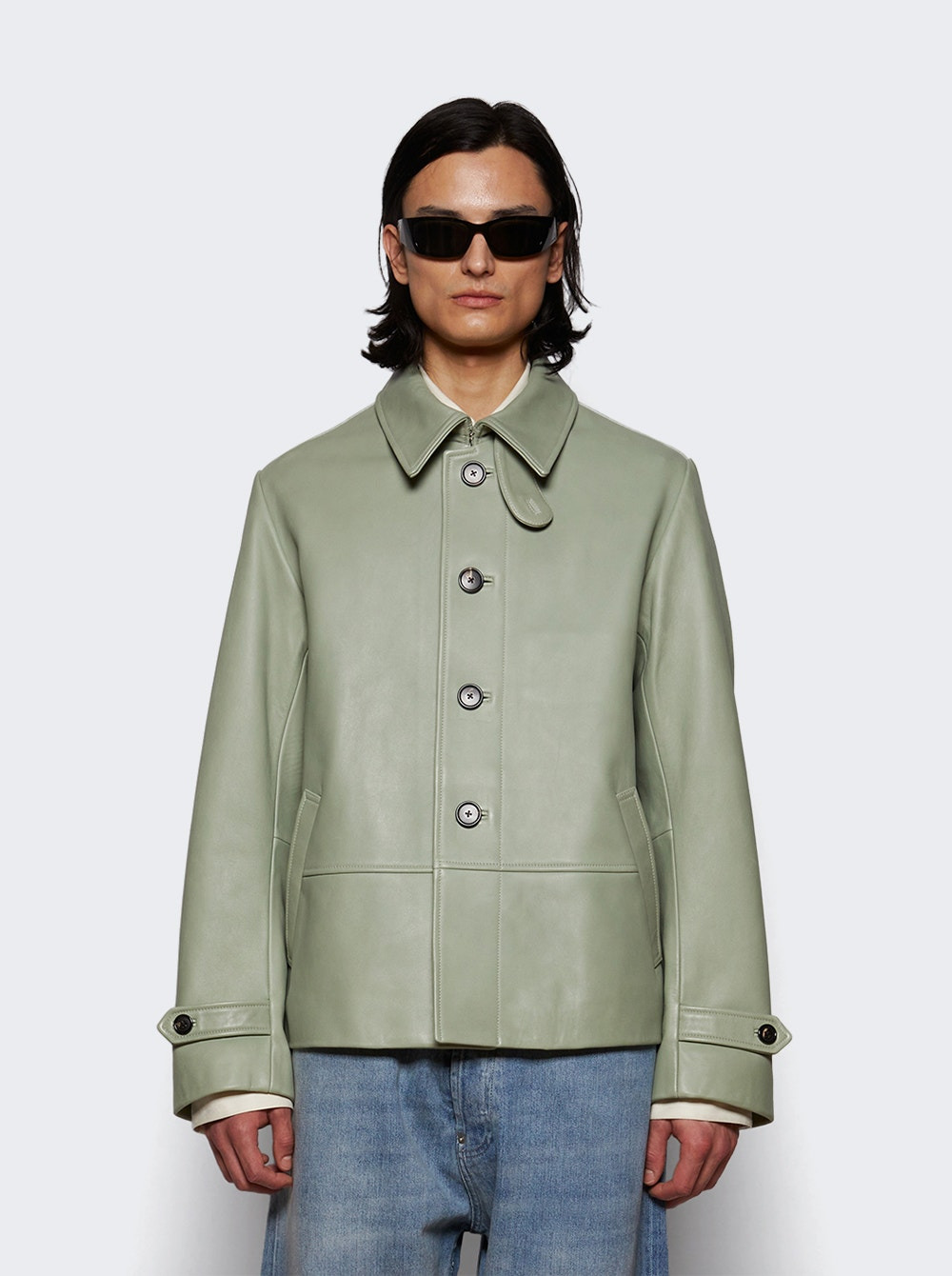 Cropped Continental Coat Sea Foam - 2