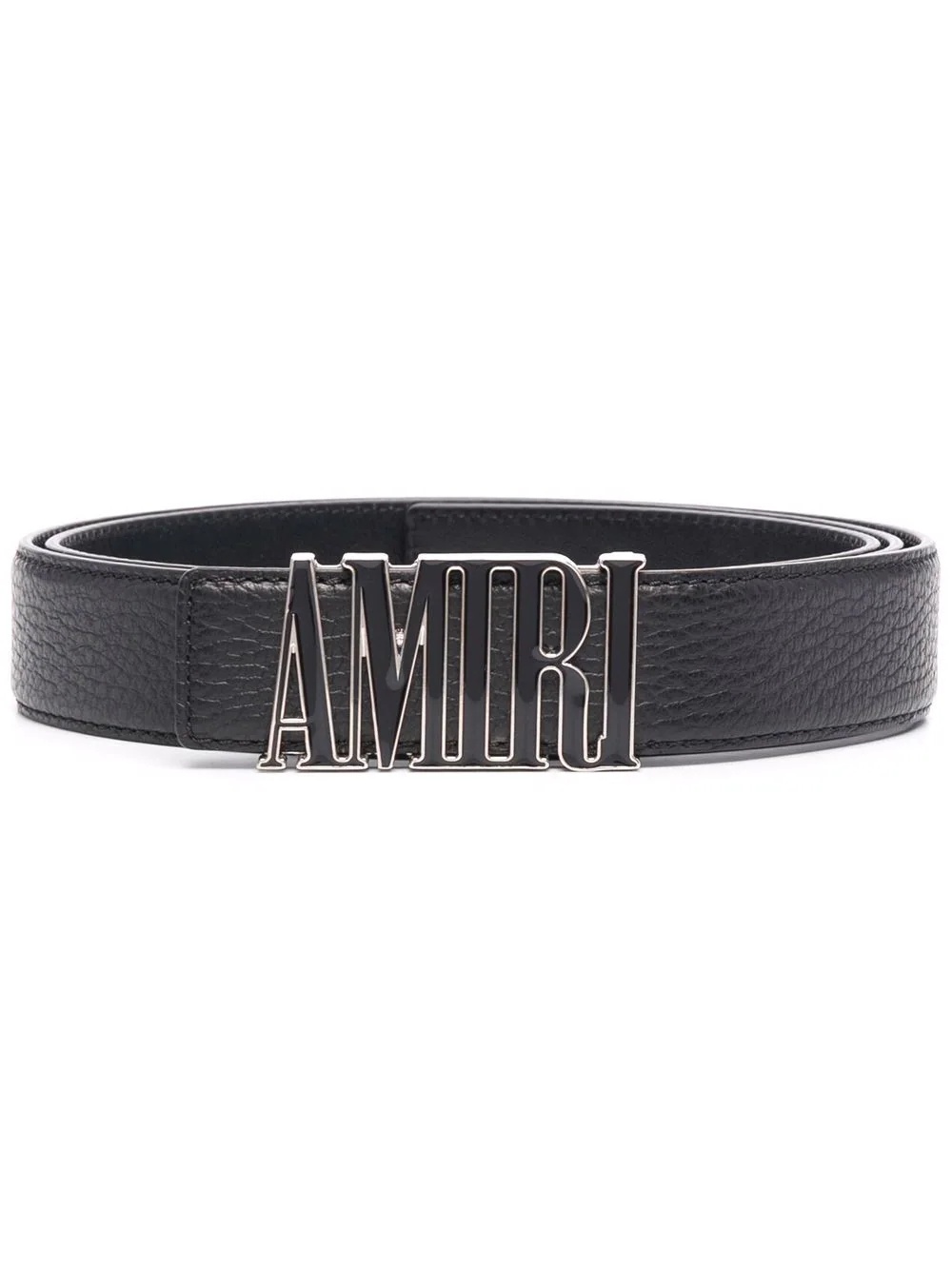 logo-plaque leather belt - 1