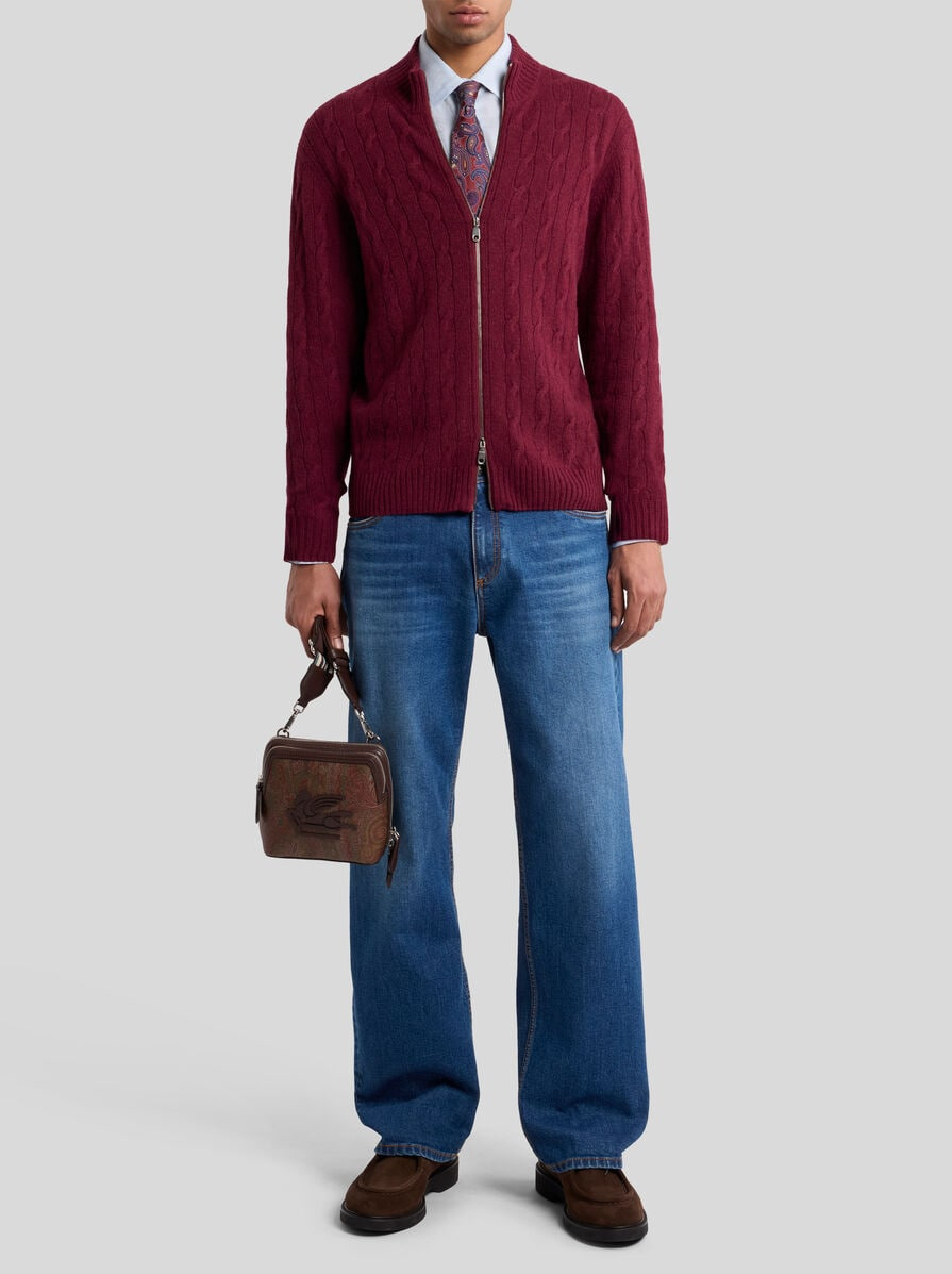 PLAIN-COLOURED CASHMERE CARDIGAN - 4