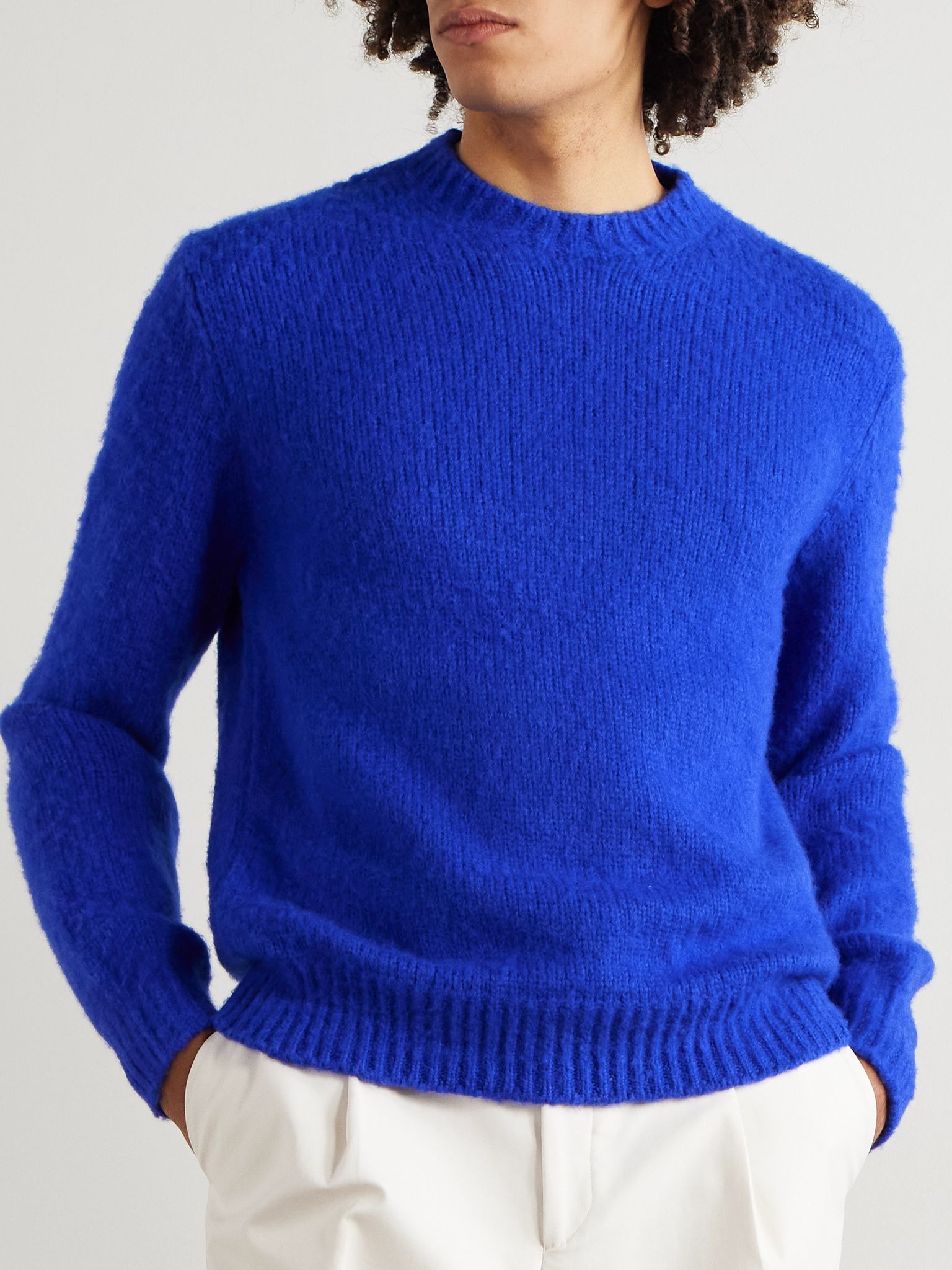 Brushed-Cashmere Sweater Blue - 3
