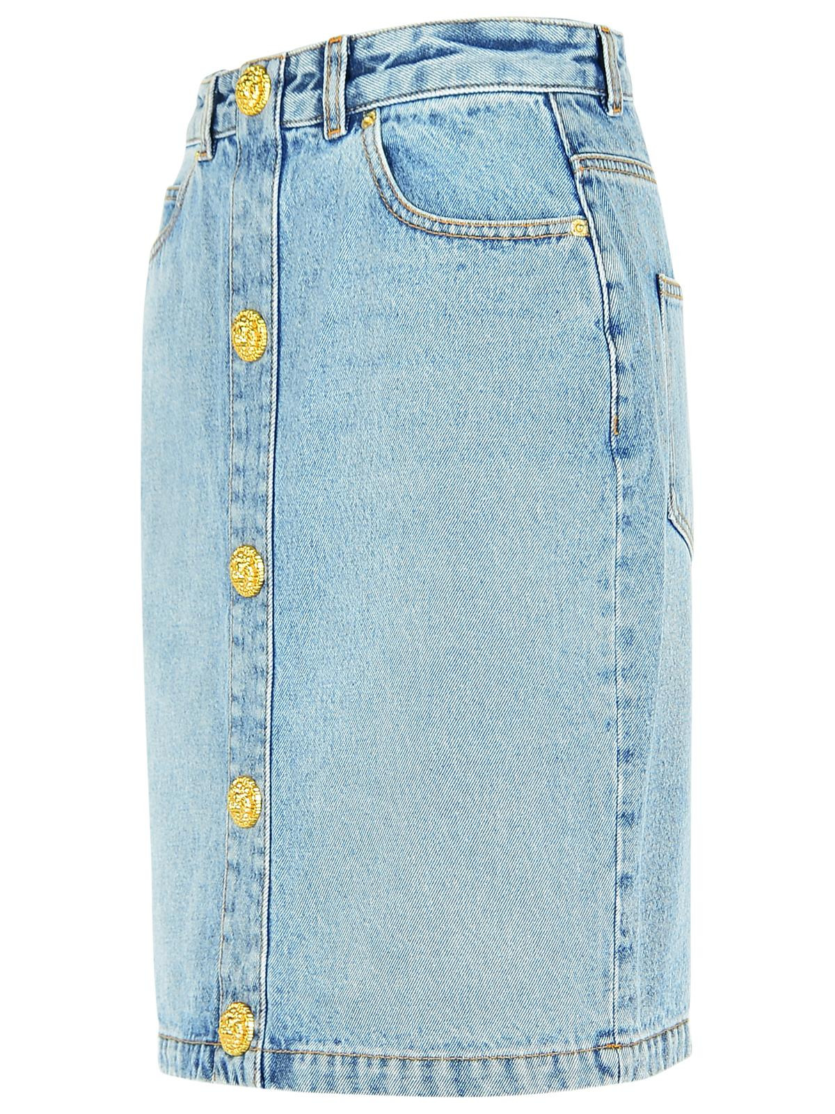 Balmain Light Blue Cotton Skirt Women - 2