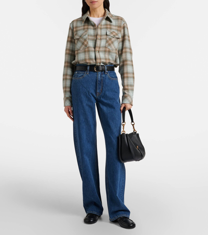 God’s True Cashmere Joy Tartan cashmere shirt with emerald outlook