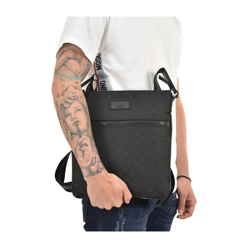 [GUCCI] グッチ MESSENGERBAGS GUCCI Leather-Trimmed Monogrammed Supreme Coated-Canvas