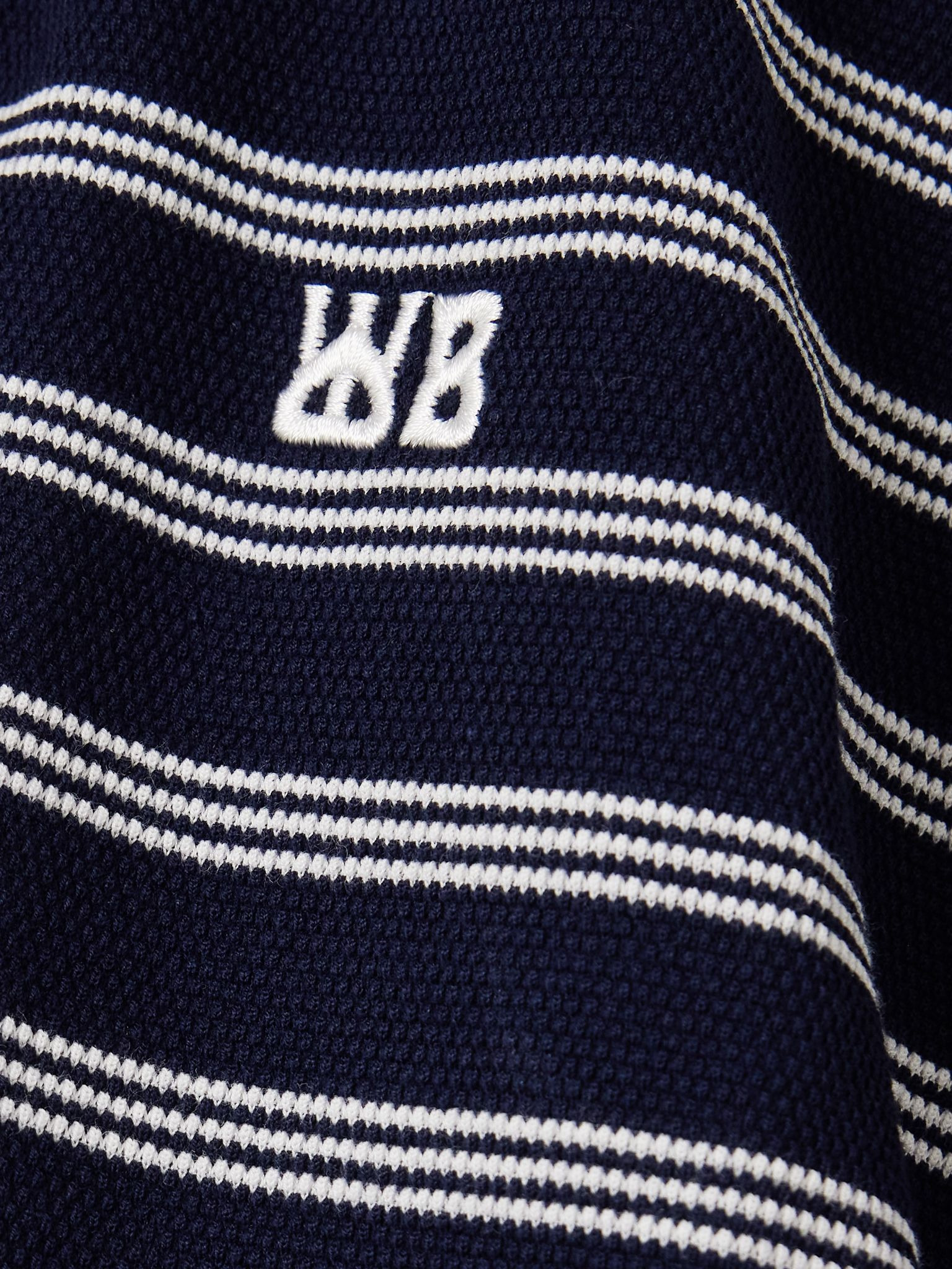 Reflect corduroy-trimmed striped cotton-blend polo shirt Navy - 5