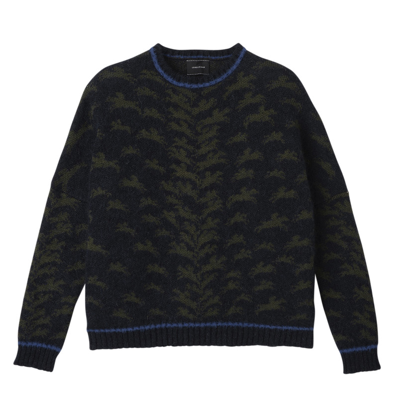 Round collar jumper Navy - Knit 1