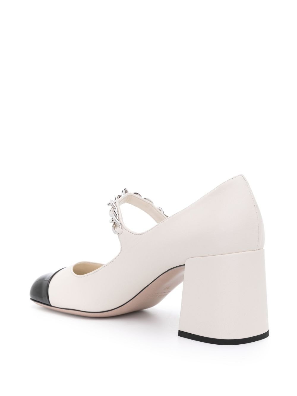 65mm chain-link leather pumps - 3