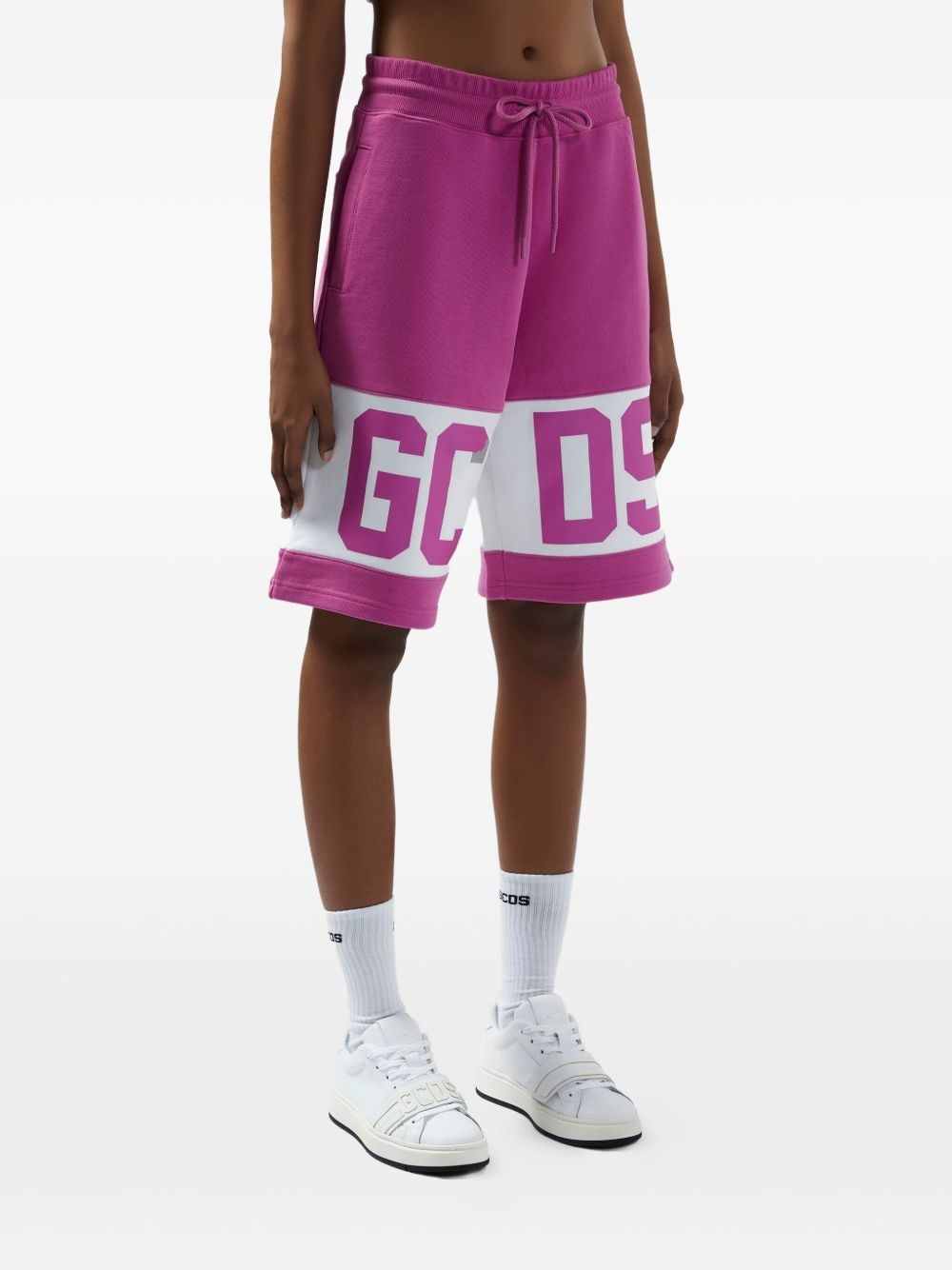logo-print track shorts - 4