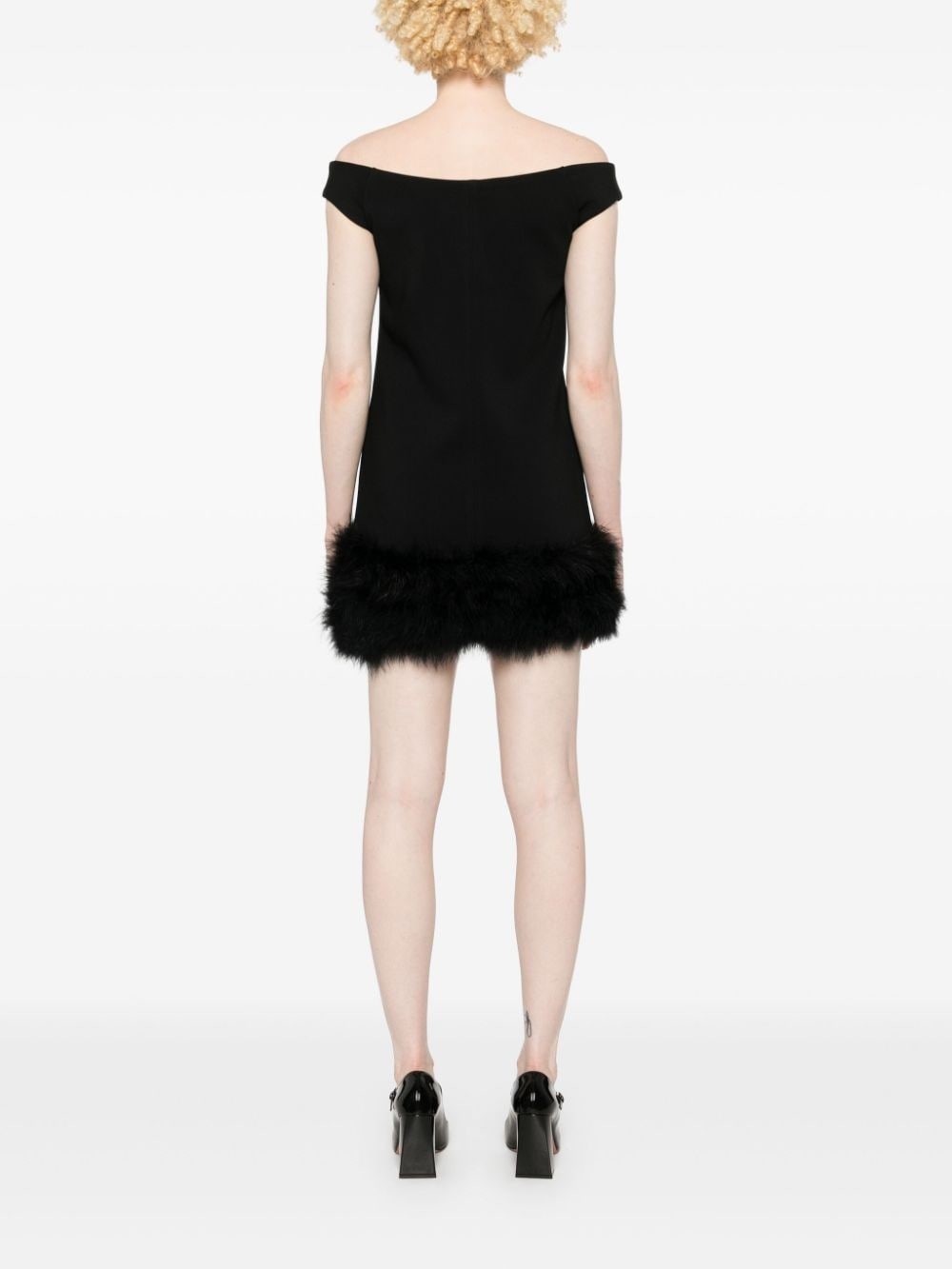 feather-embellished mini dress - 4