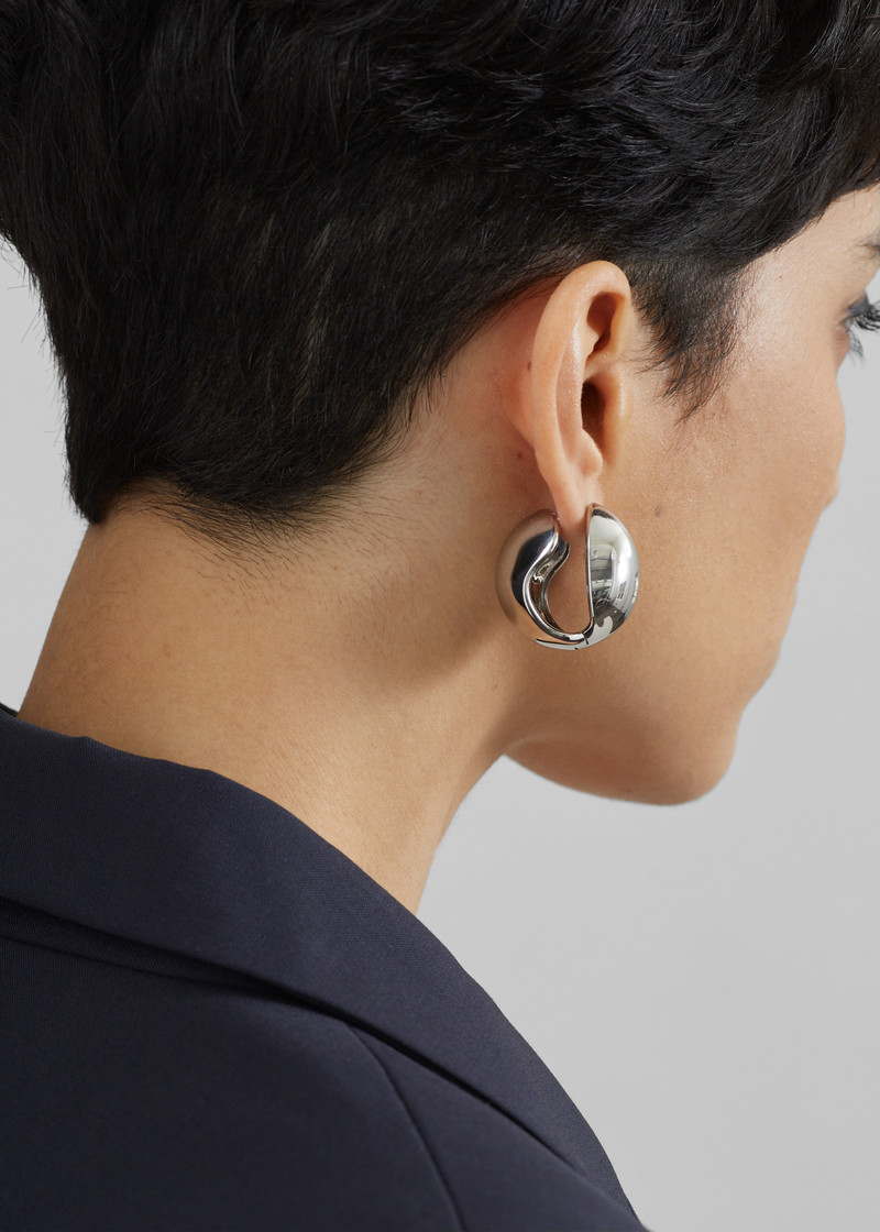 COPERNI Coperni Creole Logo Earrings - Silver outlook