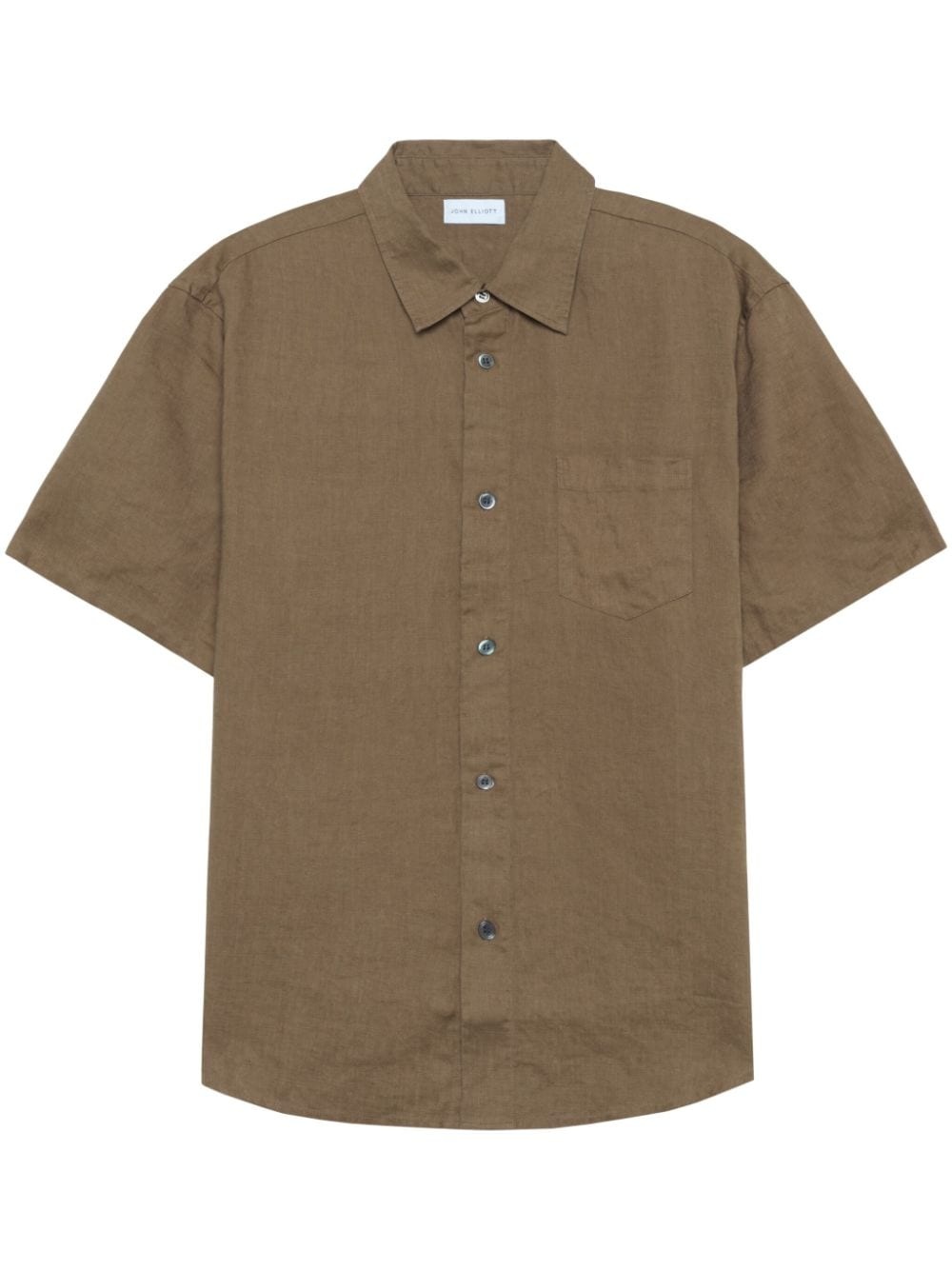 short-sleeve linen shirt - 1