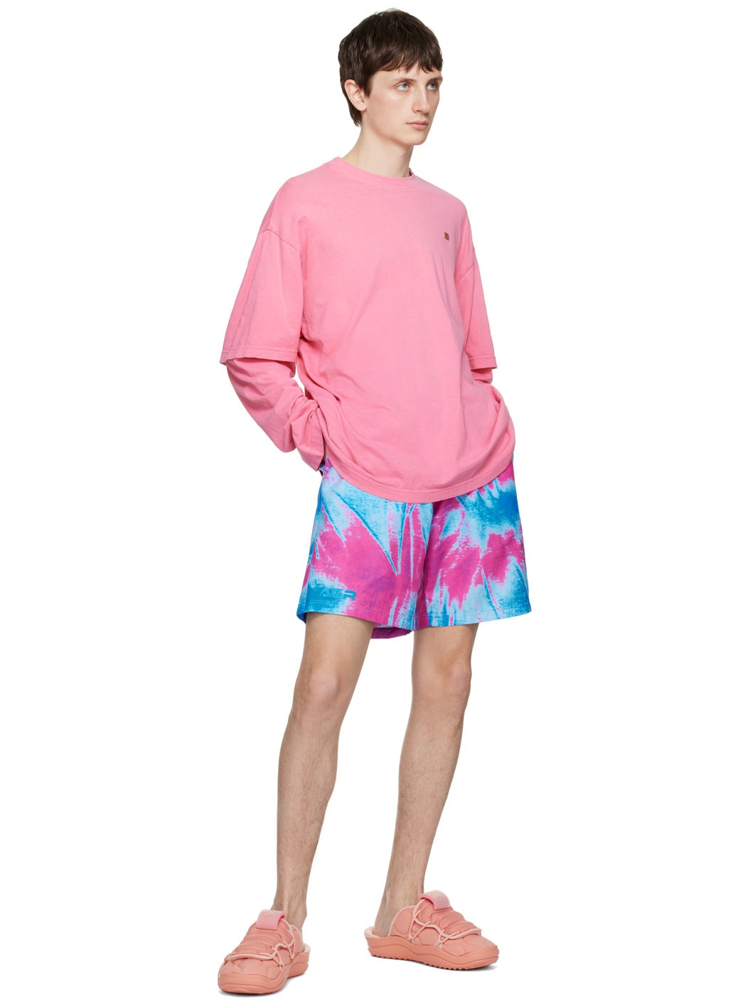 Pink & Blue Pattern Swim Shorts - 4