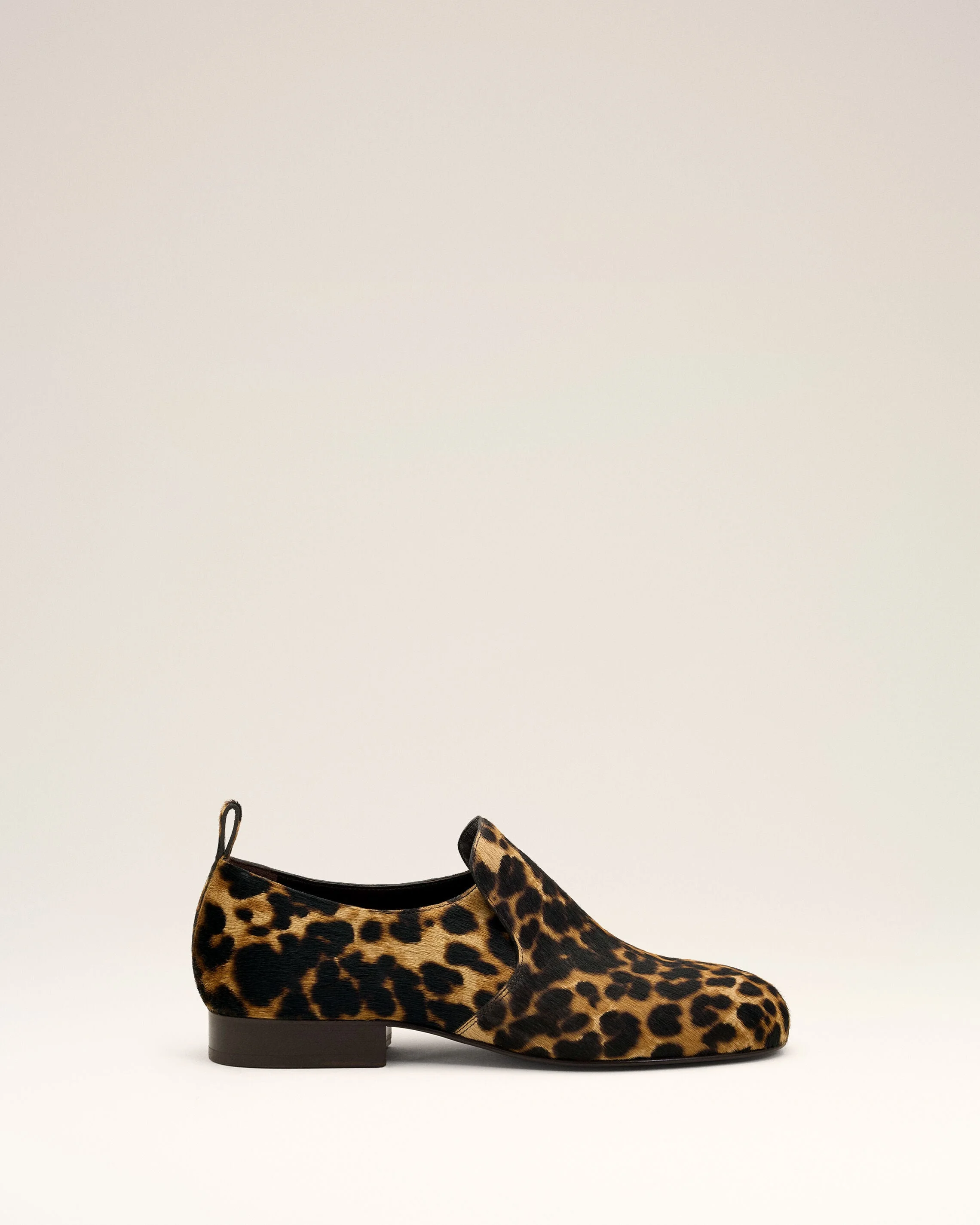 LEOPARD PRINTED FLAT COWHIDE LEATHER SHOES - 1