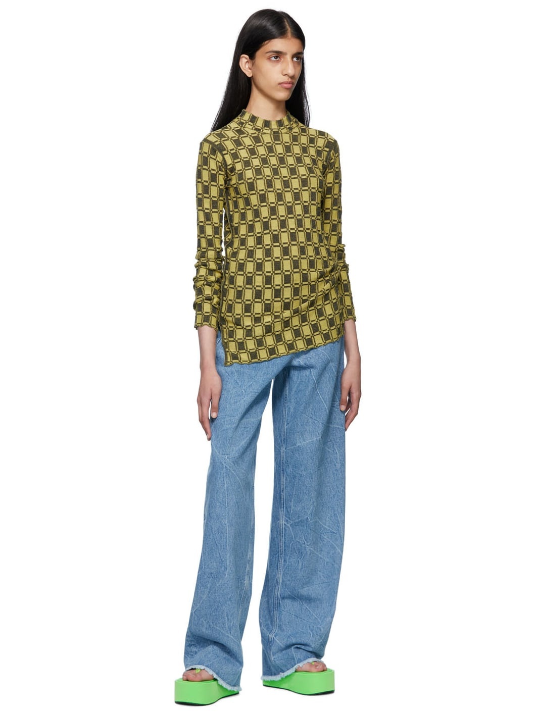 Yellow Kenzo Paris Vichy Sweater - 4