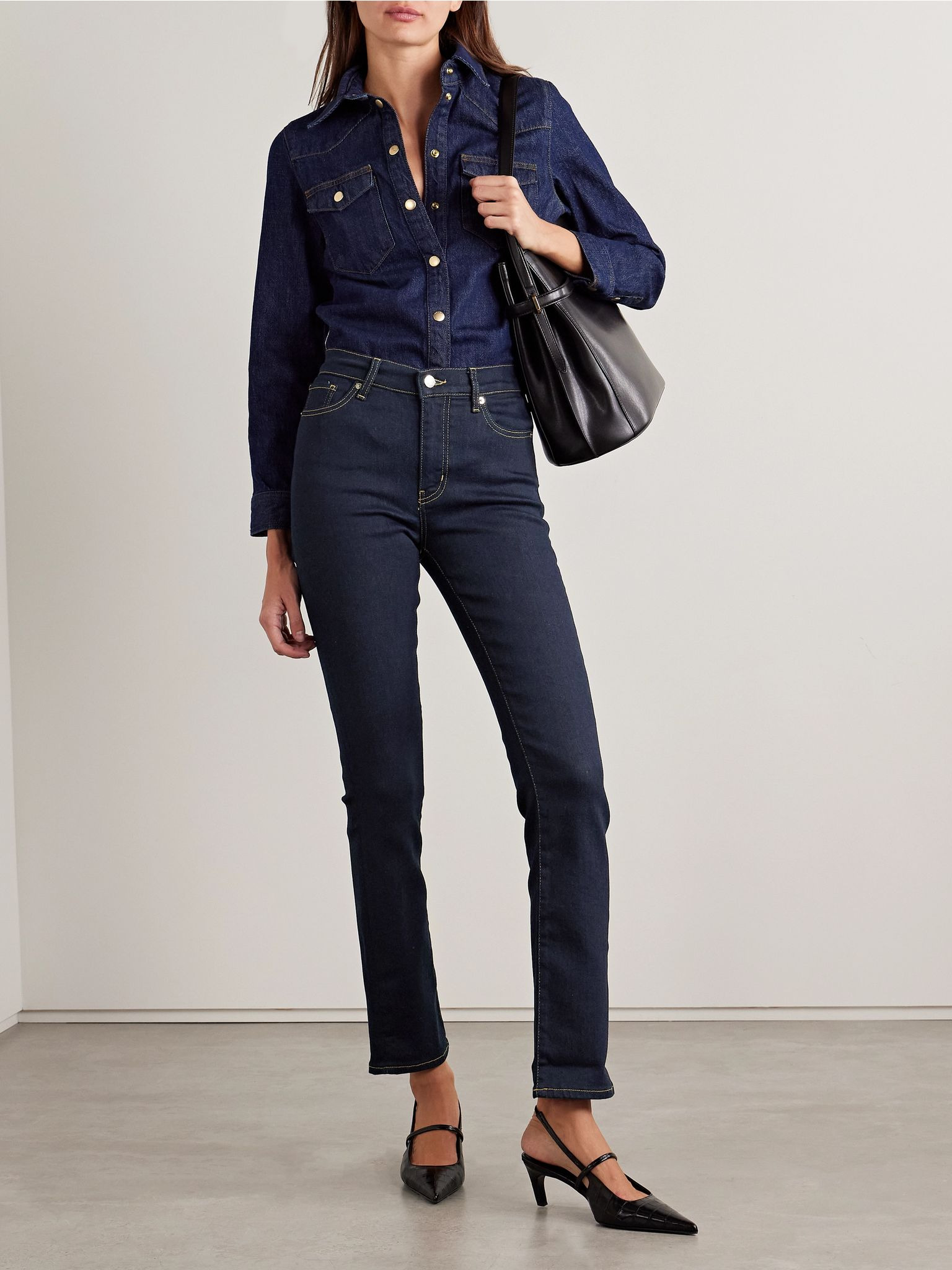 Le High high-rise slim-leg jeans Dark denim - 2