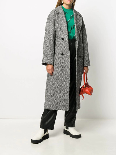 MSGM belted herringbone coat outlook