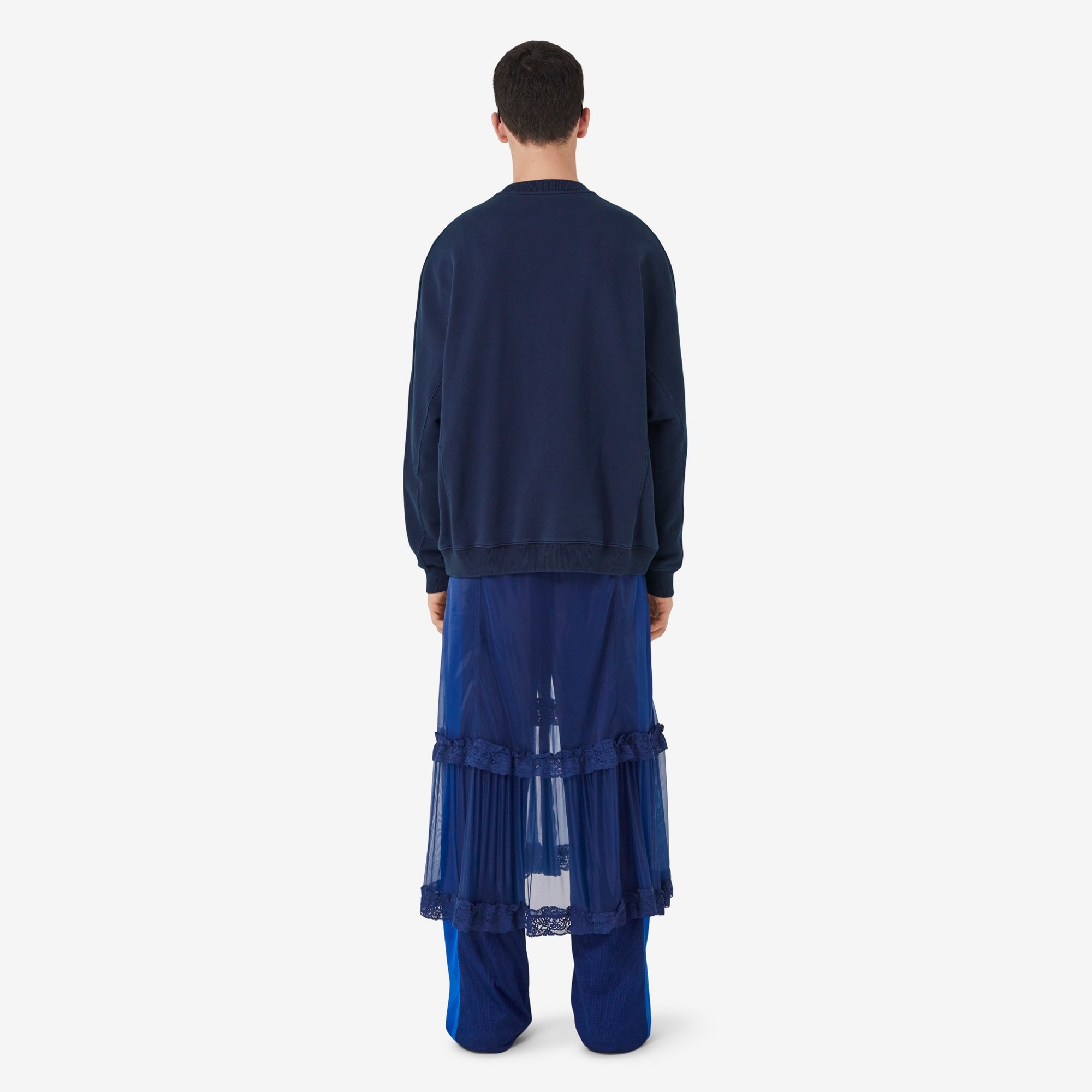 Slogan Print Cotton Oversized Sweatshirt - 4