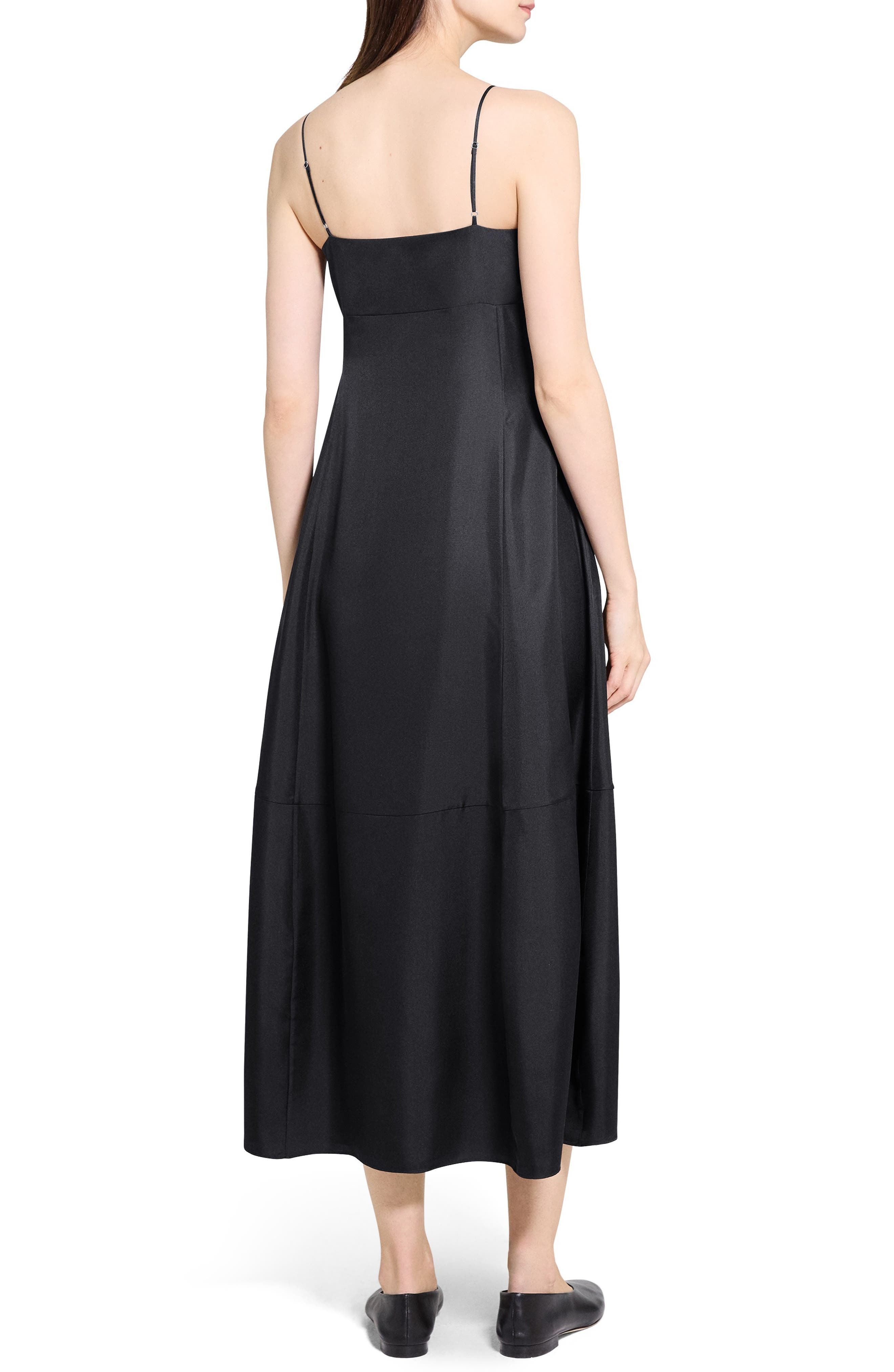 Theory Silk Twill A-Line Dress in Black at Nordstrom - 2