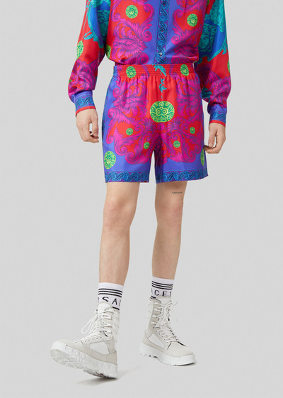 VERSACE Medusa Trionfo Print Silk Shorts outlook