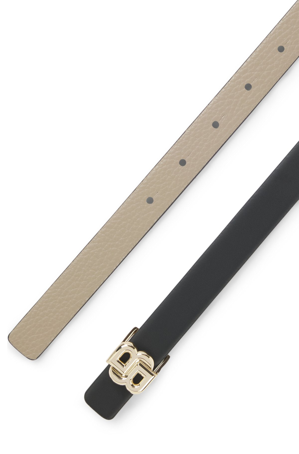 REVERSIBLE LEATHER BELT WITH MONOGRAM BUCKLE - 3