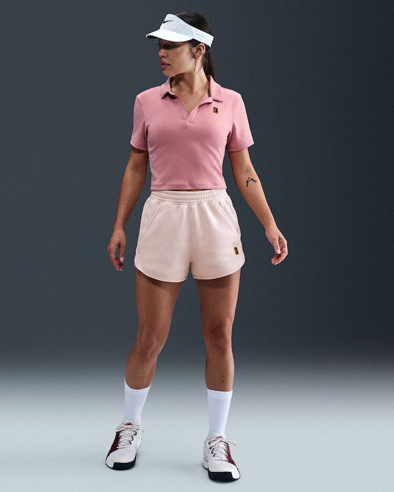 NikeCourt Heritage Women's Mid-Rise Fleece Tennis Shorts 1