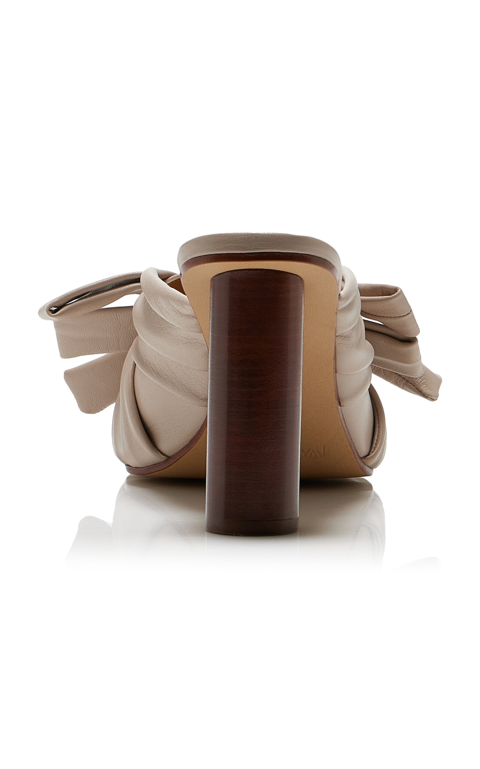 Bow-Detailed Leather Sandals taupe - 4