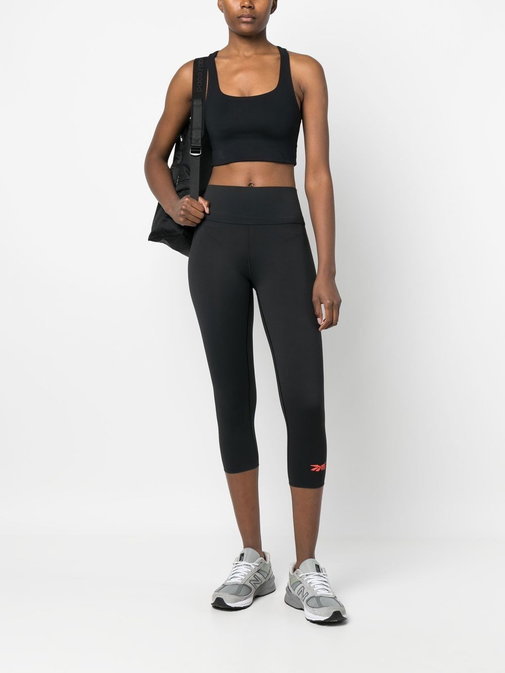 cropped rear logo-print leggings - 2