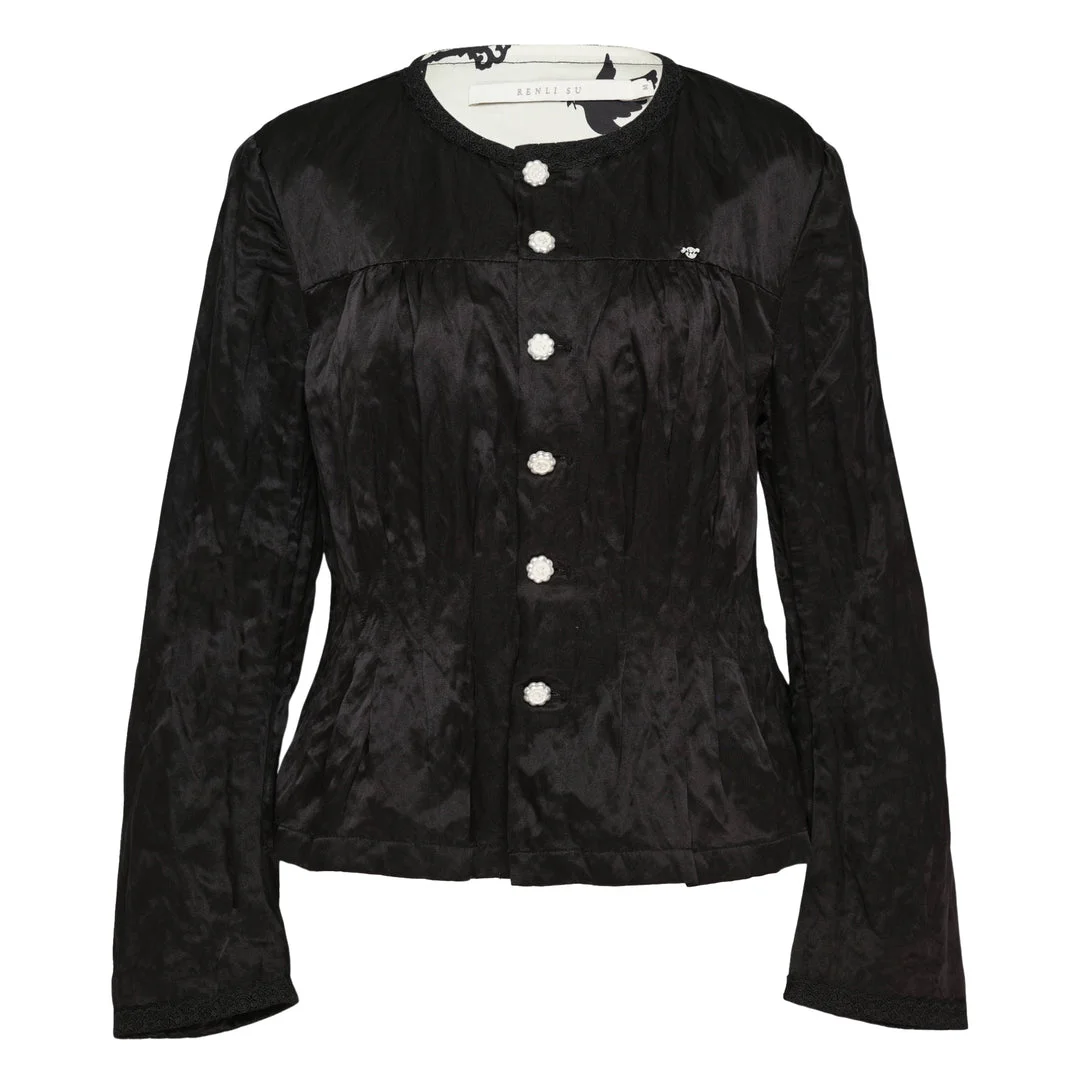 Silk Long Sleeve Waisted Jacket - 1