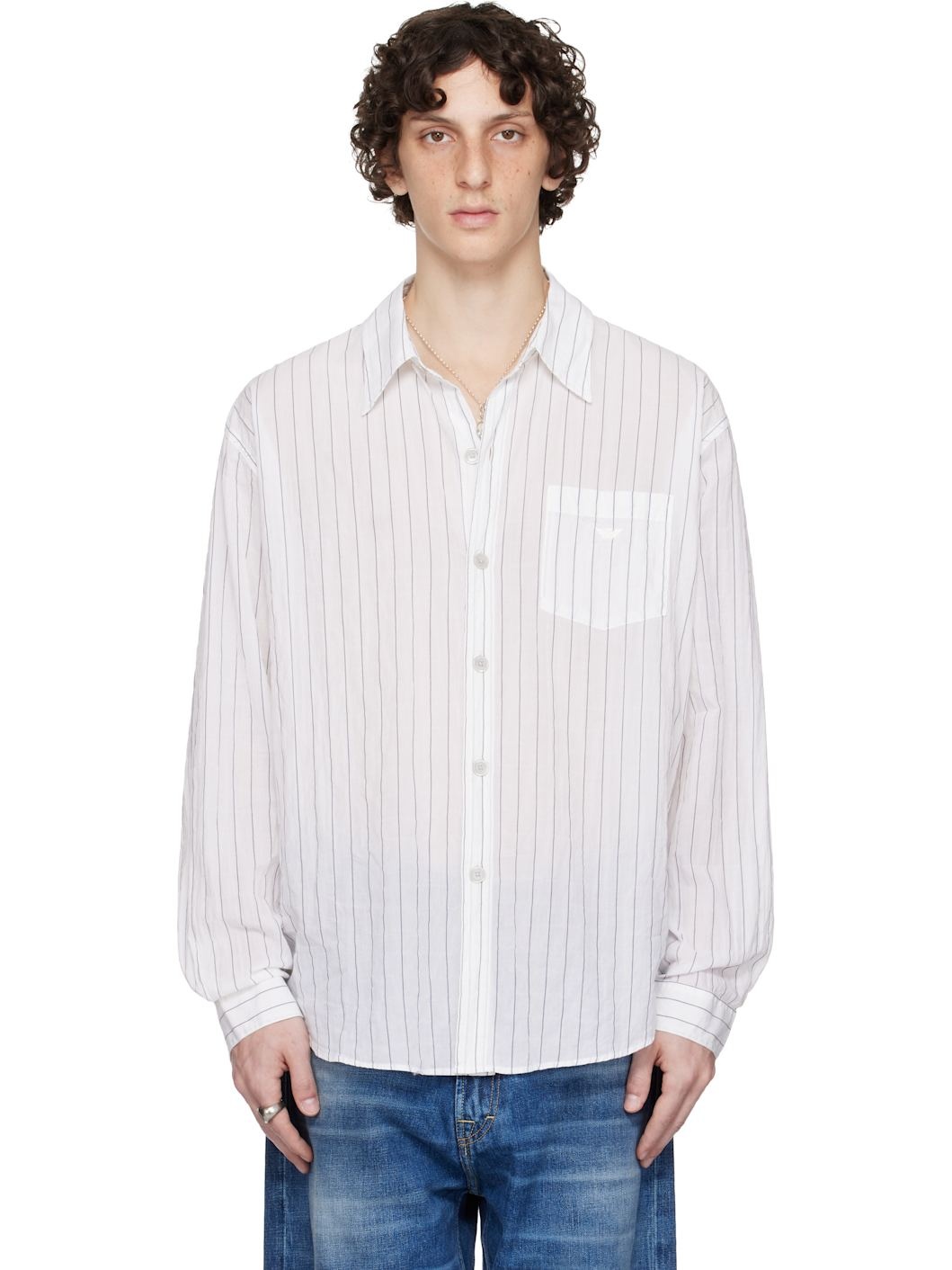 WORK SHOP Emporio Armani White Garibaldi Shirt - 1