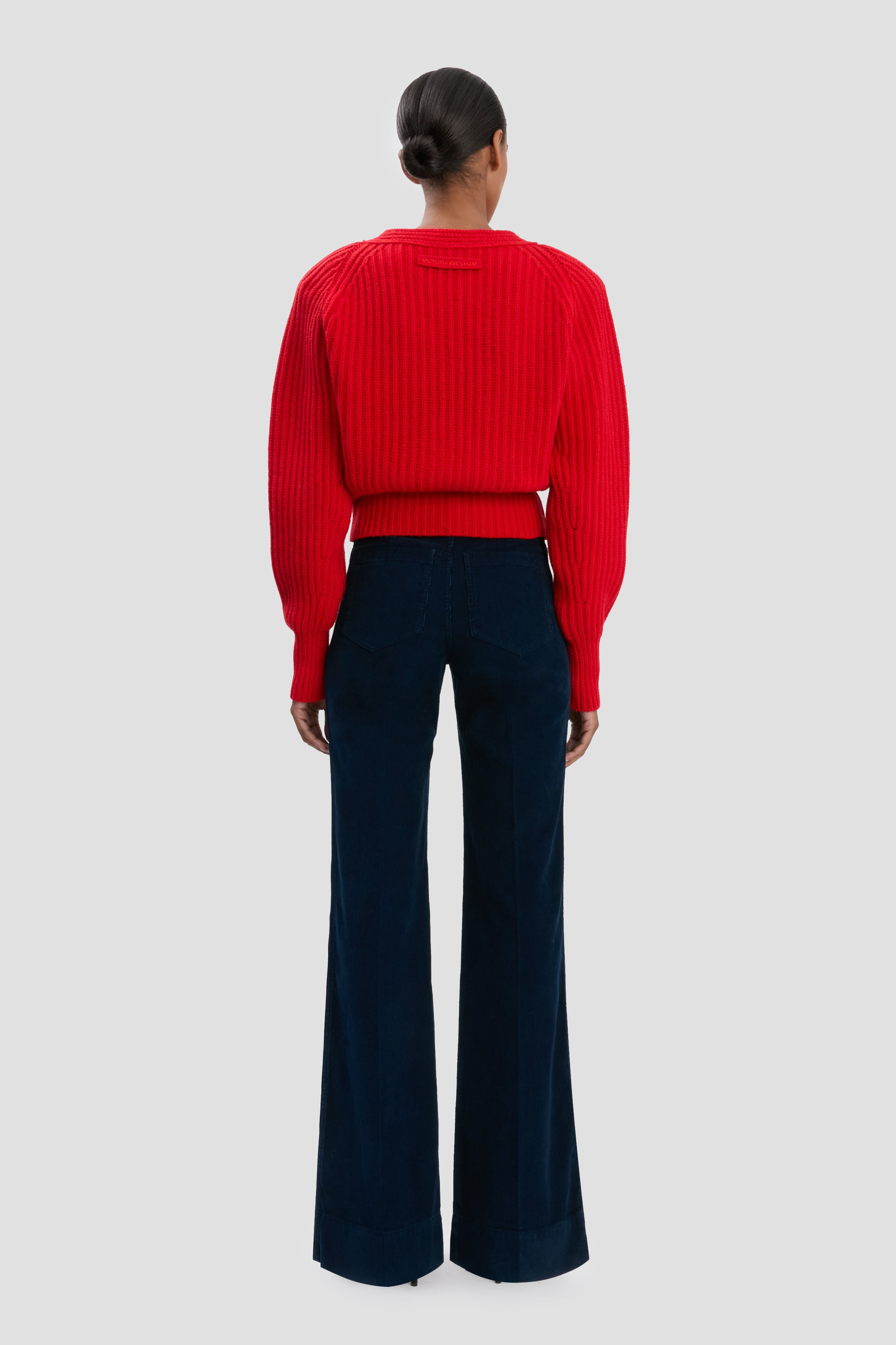 Rib Detail Cropped Jumper In Cayenne - 5