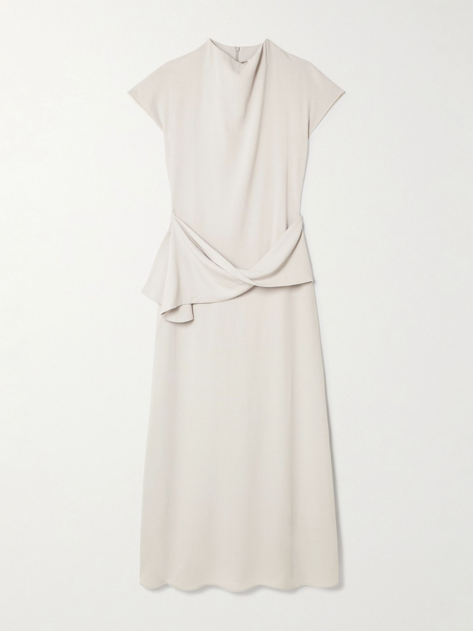 Clem draped crepe maxi dress Light gray - 1