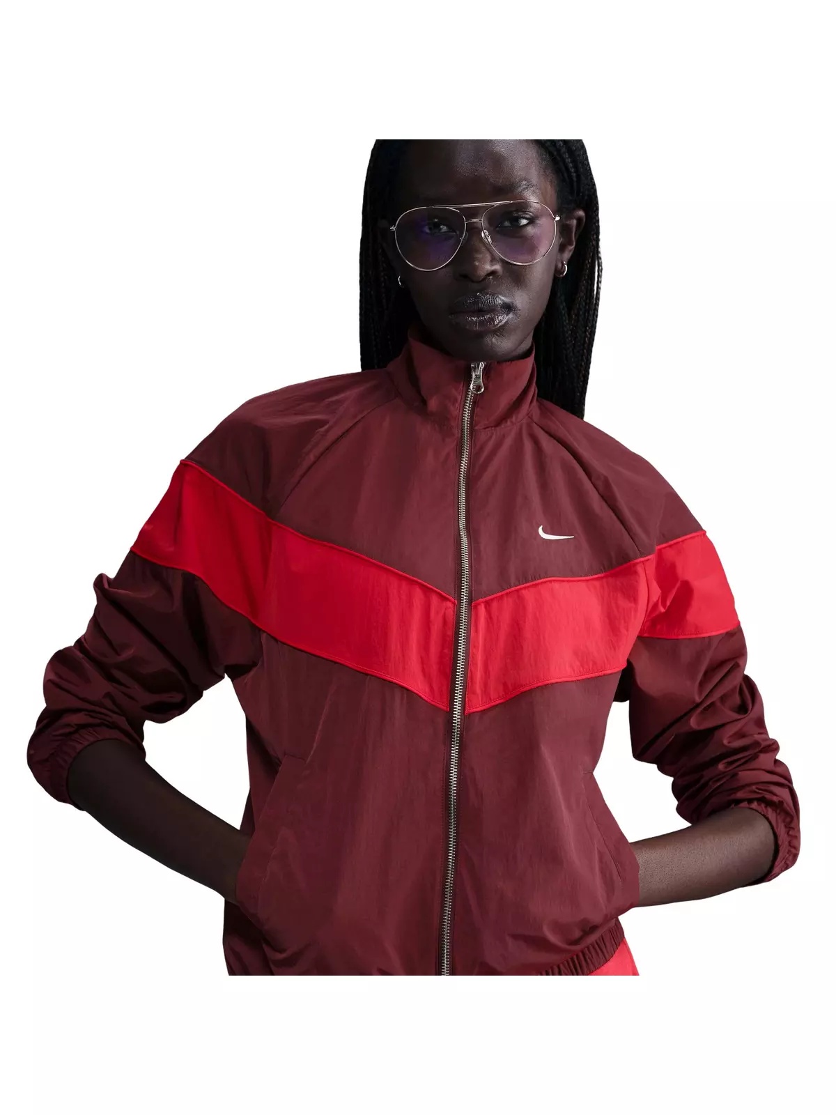 Women's Windrunner Loose UV Woven Full-Zip Jacket - Red - 1