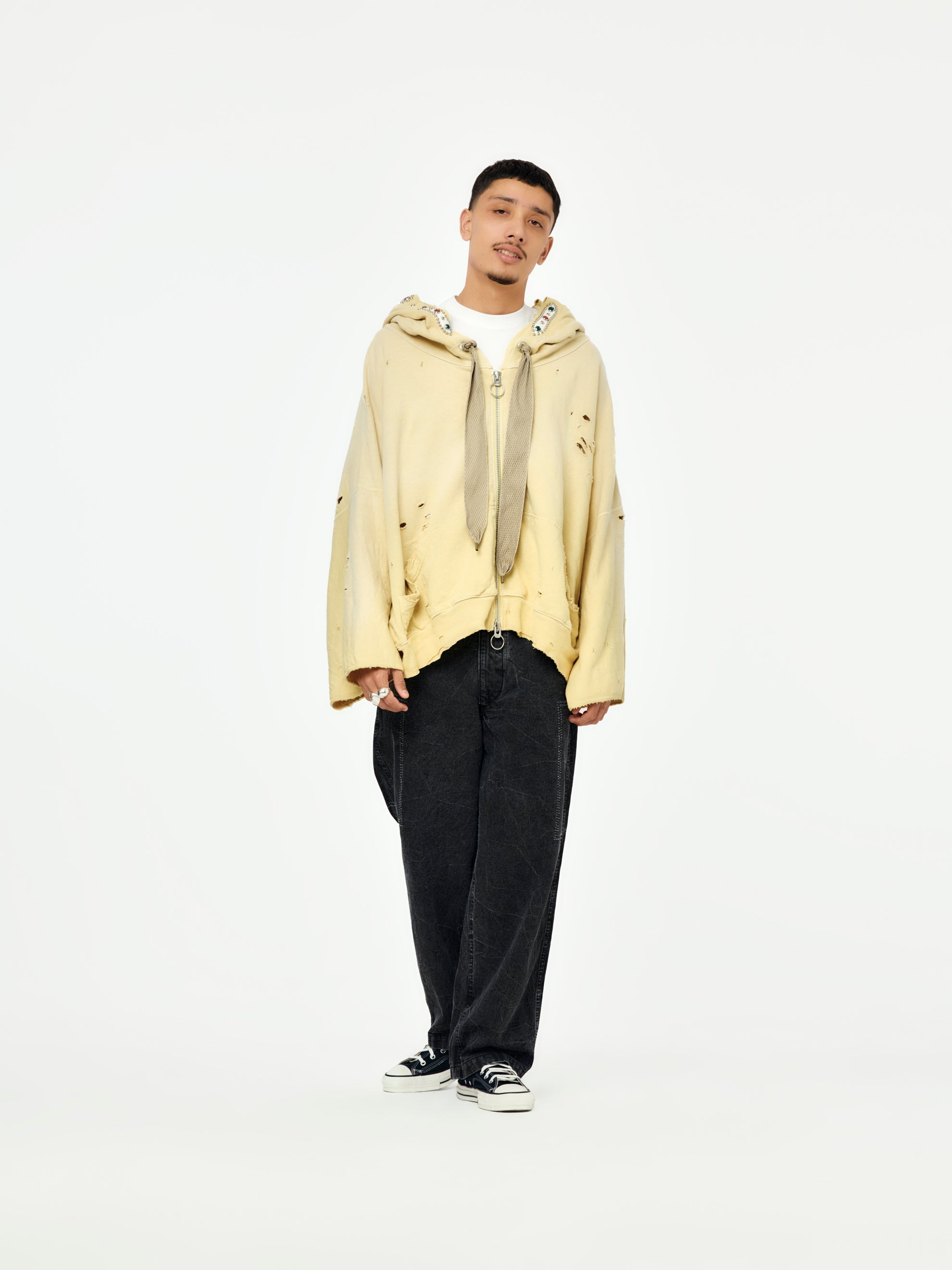 THRILLER DAMAGE DEVIL HOODIE BLOUSON SWT KNIT (STUDS REMAKE) - 5