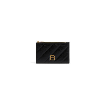 BALENCIAGA Women's Crush Long Coin And Card Holder Quilted in Black outlook