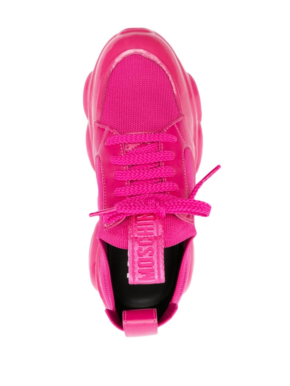 logo-patch leather sneakers - 4