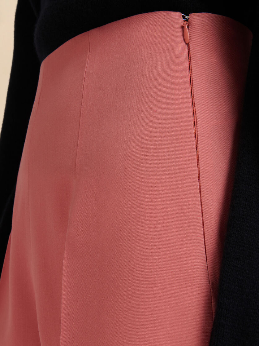 PINK WOOL CROPPED TROUSERS - 4