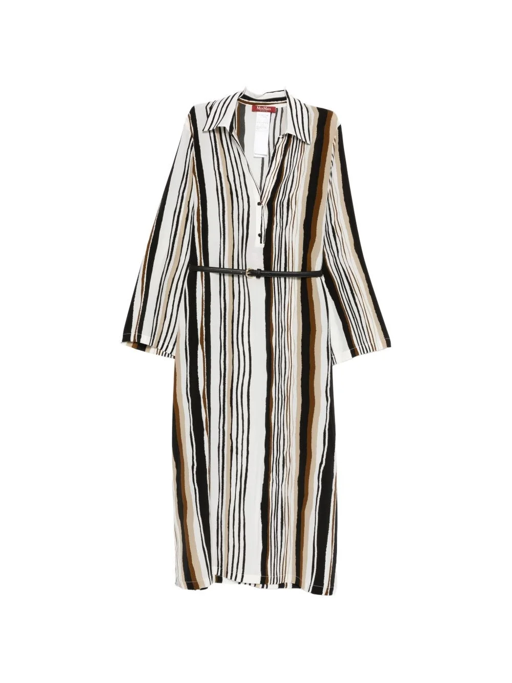 Striped silk long dress - 1