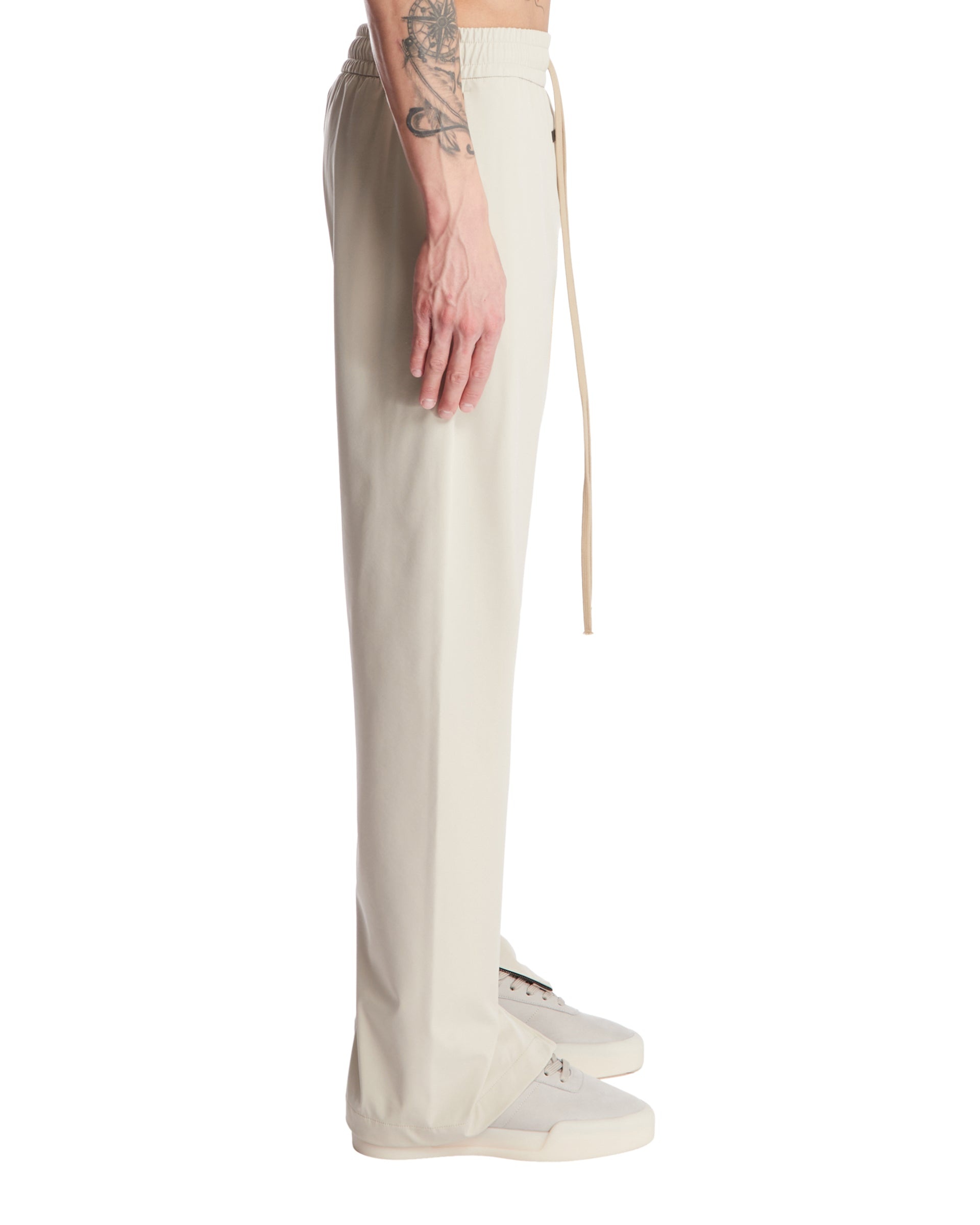 Beige Trousers with Side Zip - 5