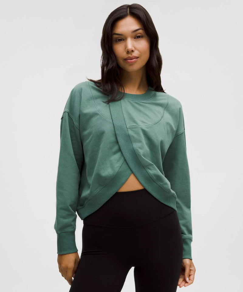 Lunar New Year Sueded Terry Front-Overlap Pullover 1