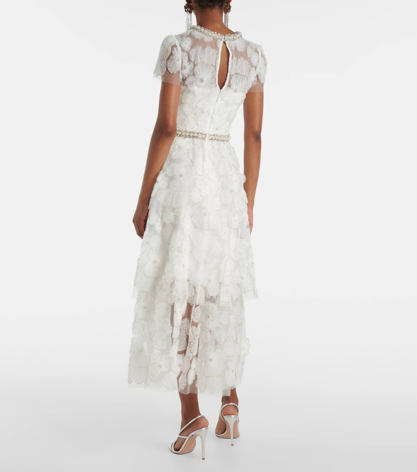 Bridal beaded tulle midi dress - 3