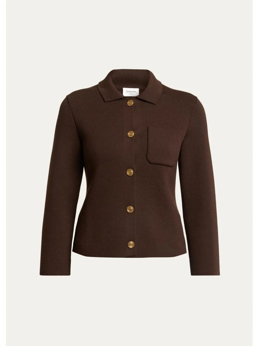 Wool Polo Cardigan - 1