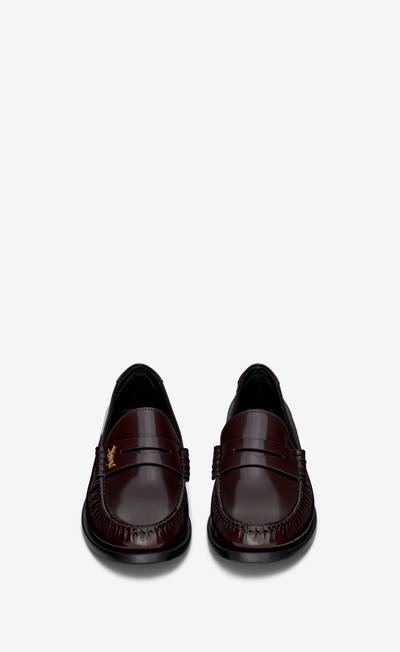 SAINT LAURENT le loafer monogram penny slippers in smooth leather outlook