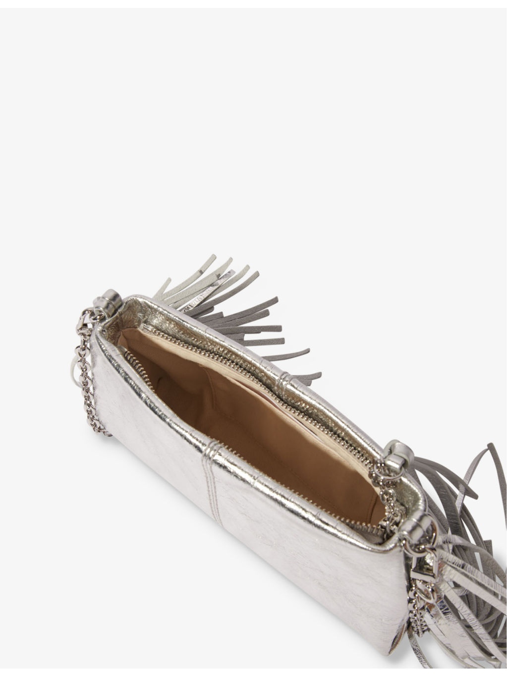 Tassel-embellished chain-strap leather bag - 3