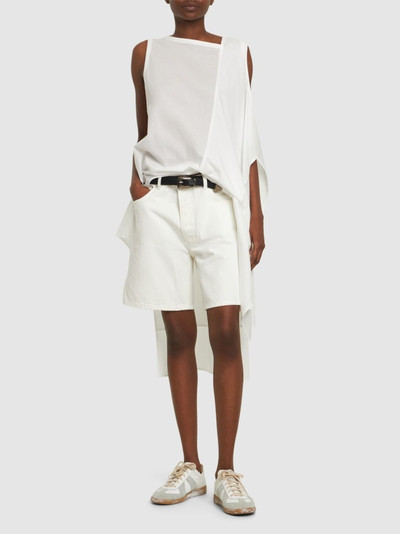 Yohji Yamamoto Sleeveless asymmetric draped cotton top outlook