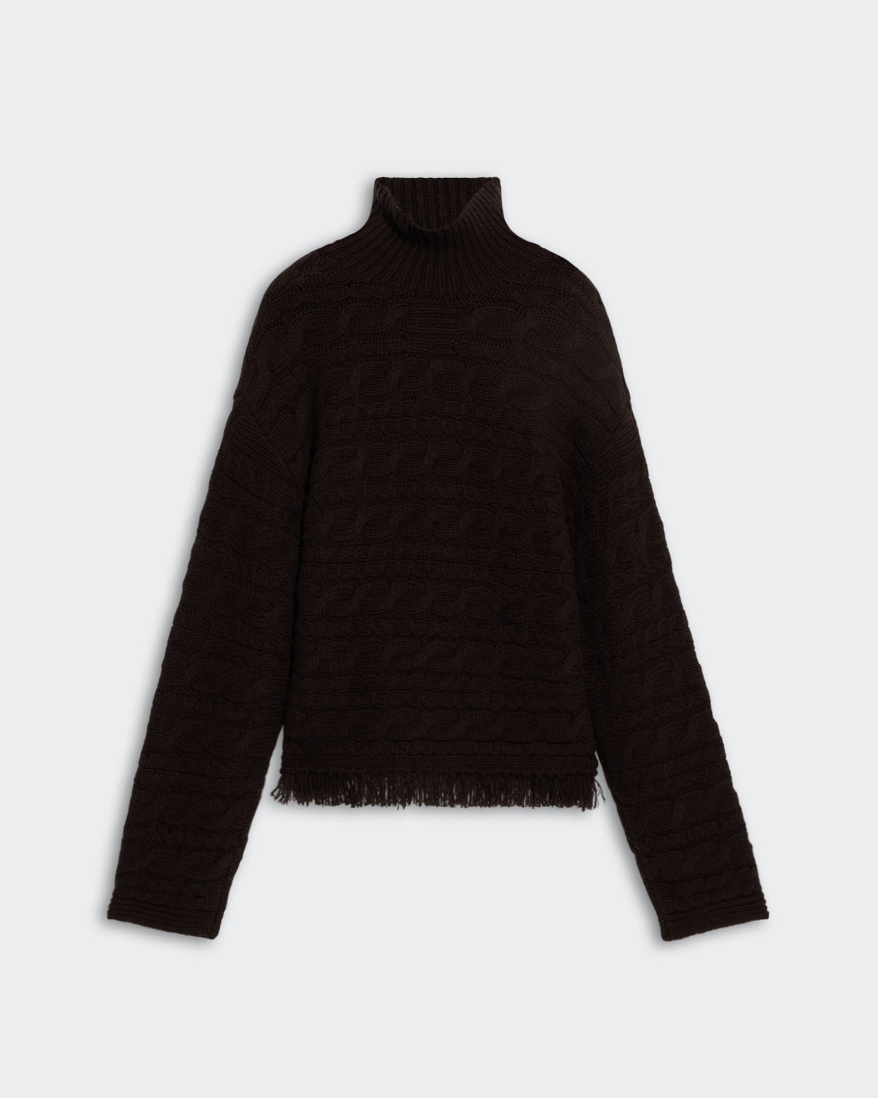 Cropped Cable Turtleneck - 7