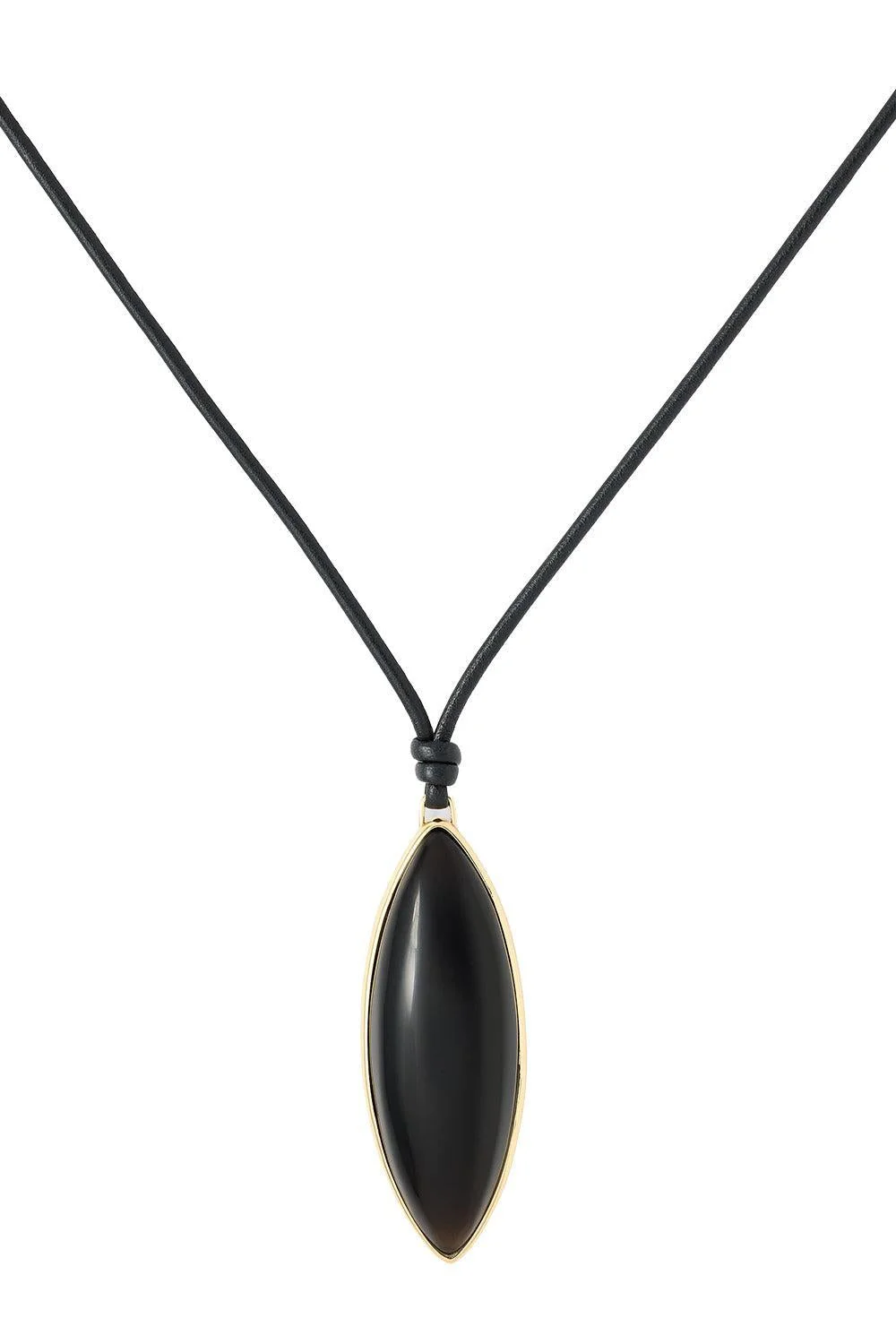 Smoky Quartz Puffy Dagger Necklace - 1