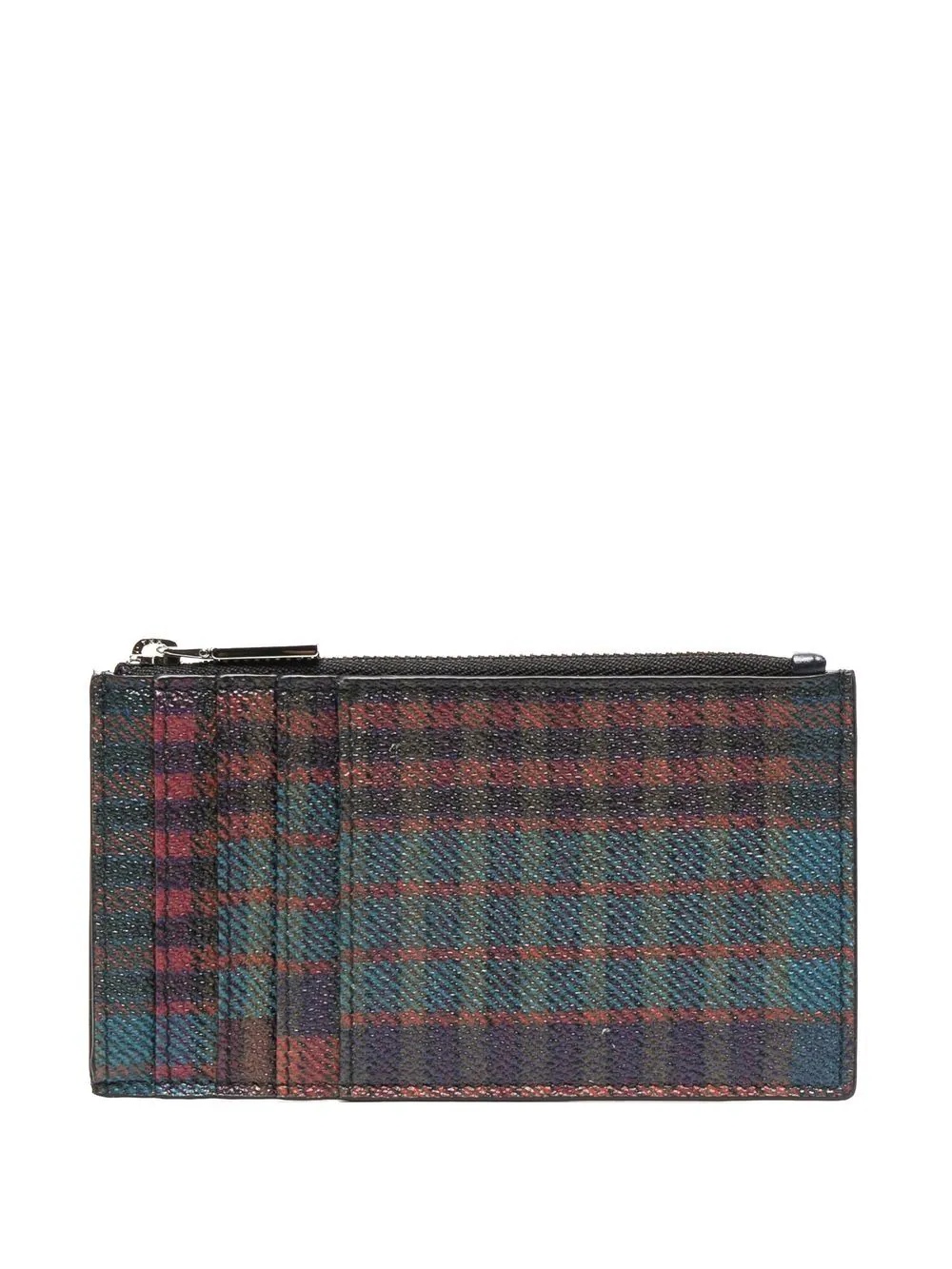 plaid-check print wallet - 1