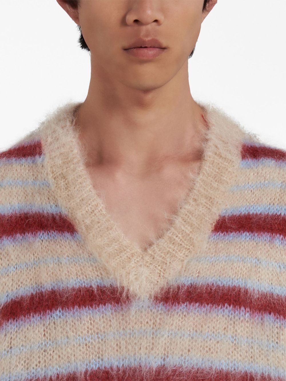 striped brushed-finish knitted vest - 5