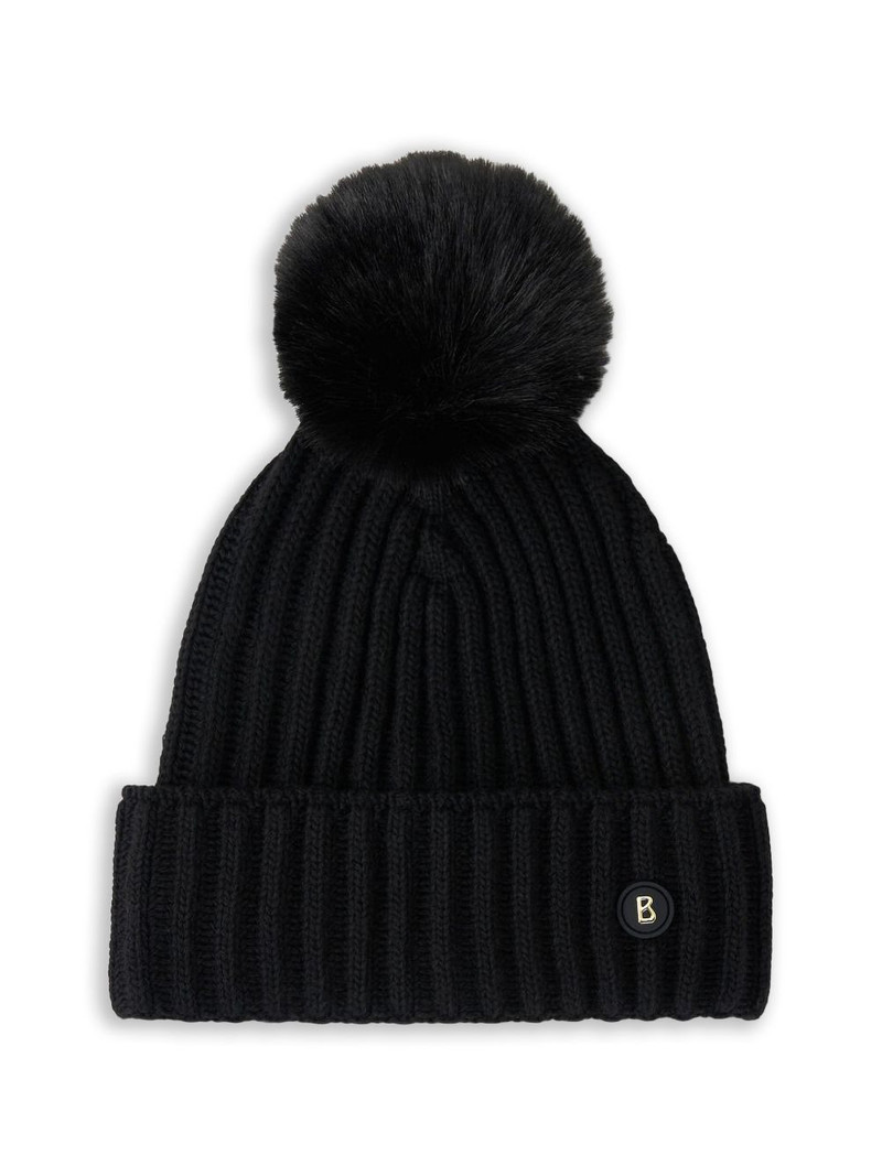 pompom ribbed beanie hat 1