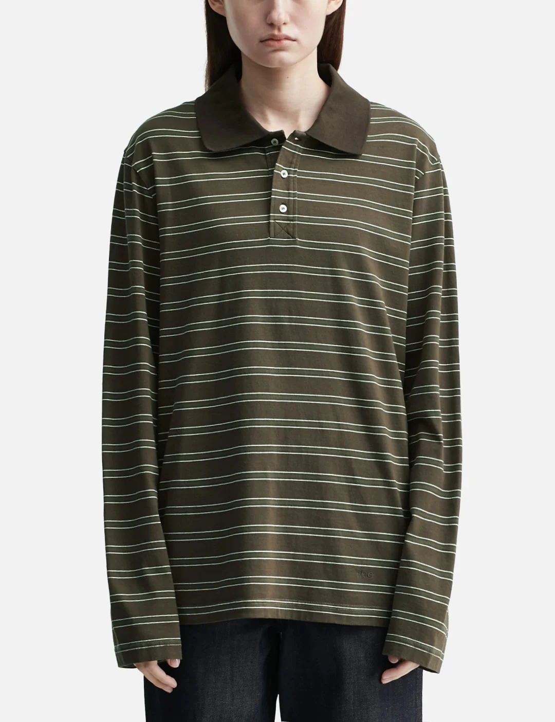 LONG-SLEEVE STRIPED POLO SHIRT - 1
